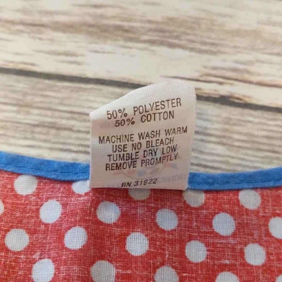 VTG Artistic Creation Red + Blue Apron w/Mushrooms - Picture 6 of 8